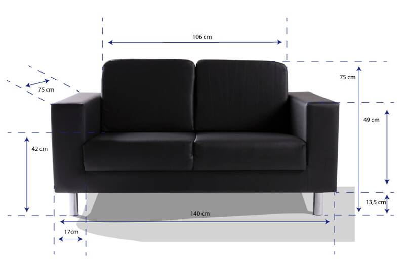 SUSI 2-Sitzer Sofa, Material Kunstleder 