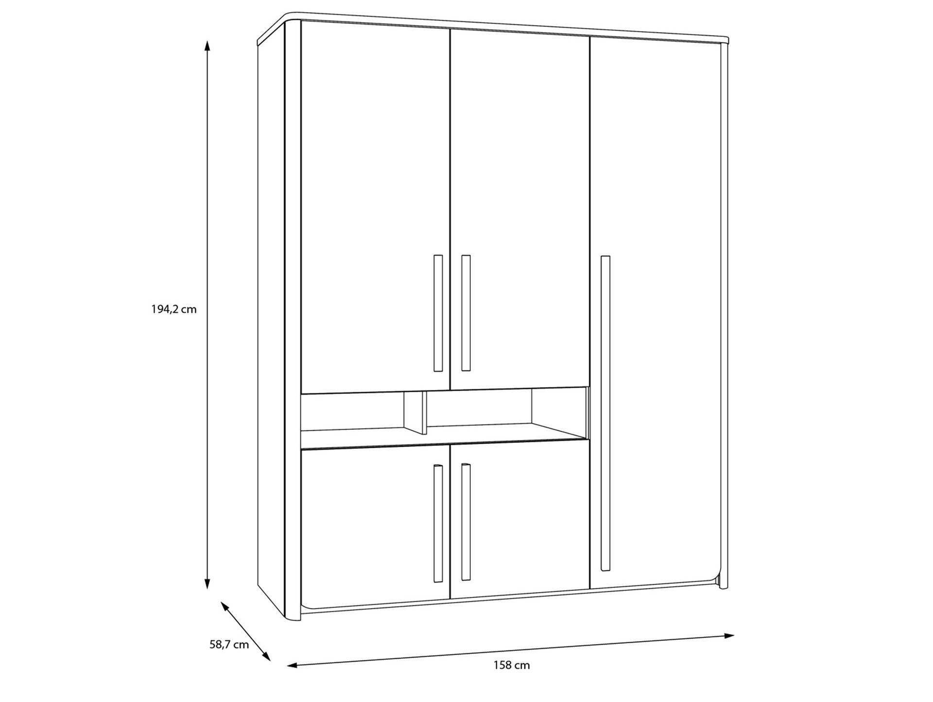 SPARKI Kleiderschrank, Material Dekorspanplatte, Catania eichefarbig / grau 