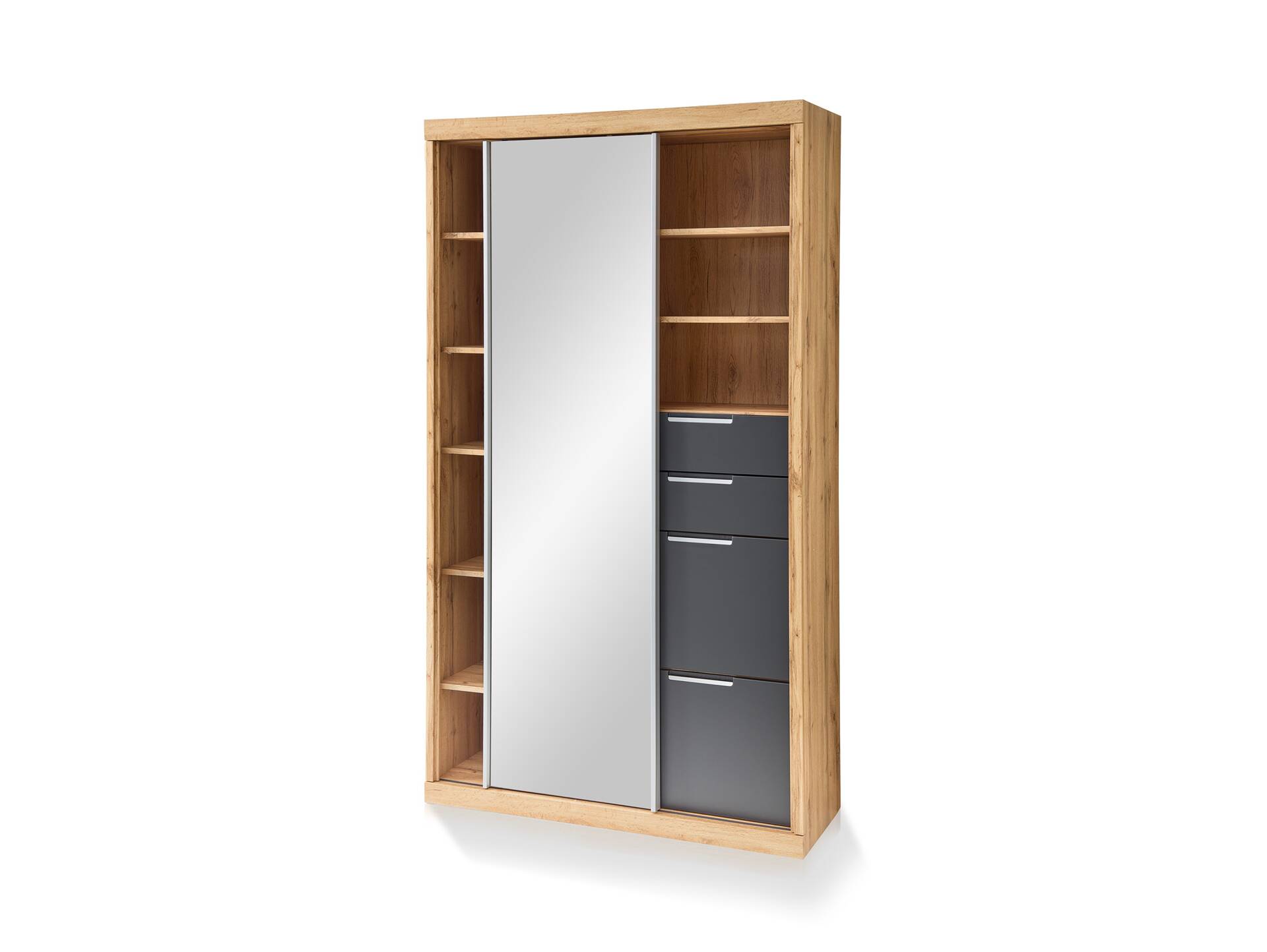 SCANDO Garderobenschrank, Material Dekorspanplatte, Artisan Eiche Nachbildung/graphitfarbig 