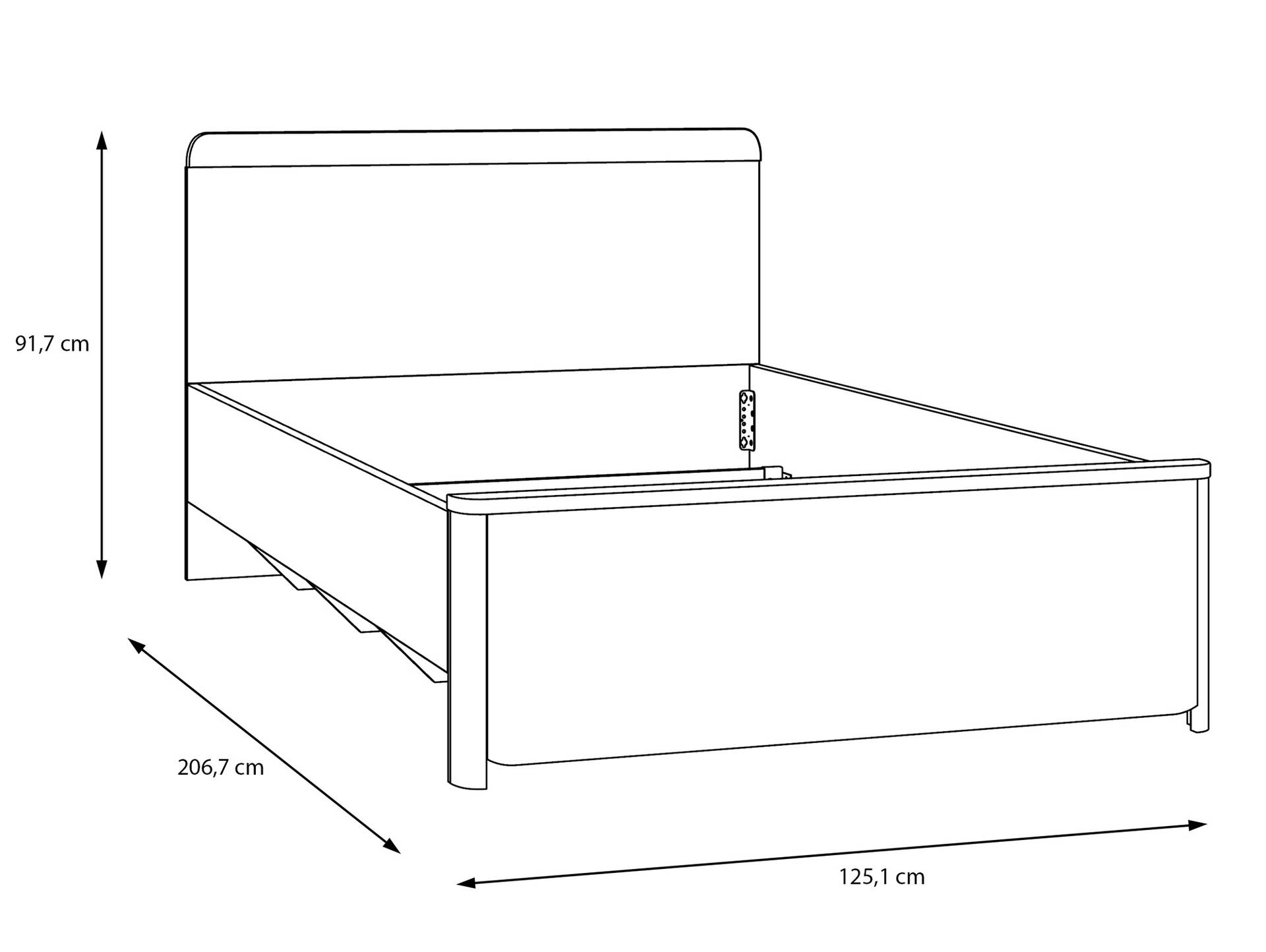 SPARKI Jugendbett 120x200 cm, Material Dekorspanplatte, Grau/Catania Eichefarbig 