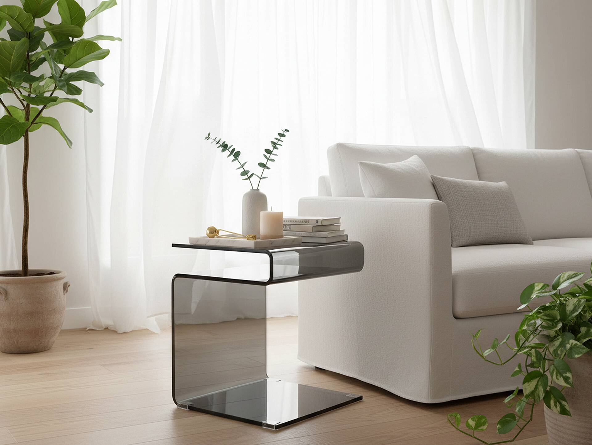 SUSY Beistelltisch, Material Glas, schwarz 