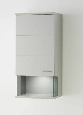 MANIVA Vitrine 1-türig weiss hochglanz 