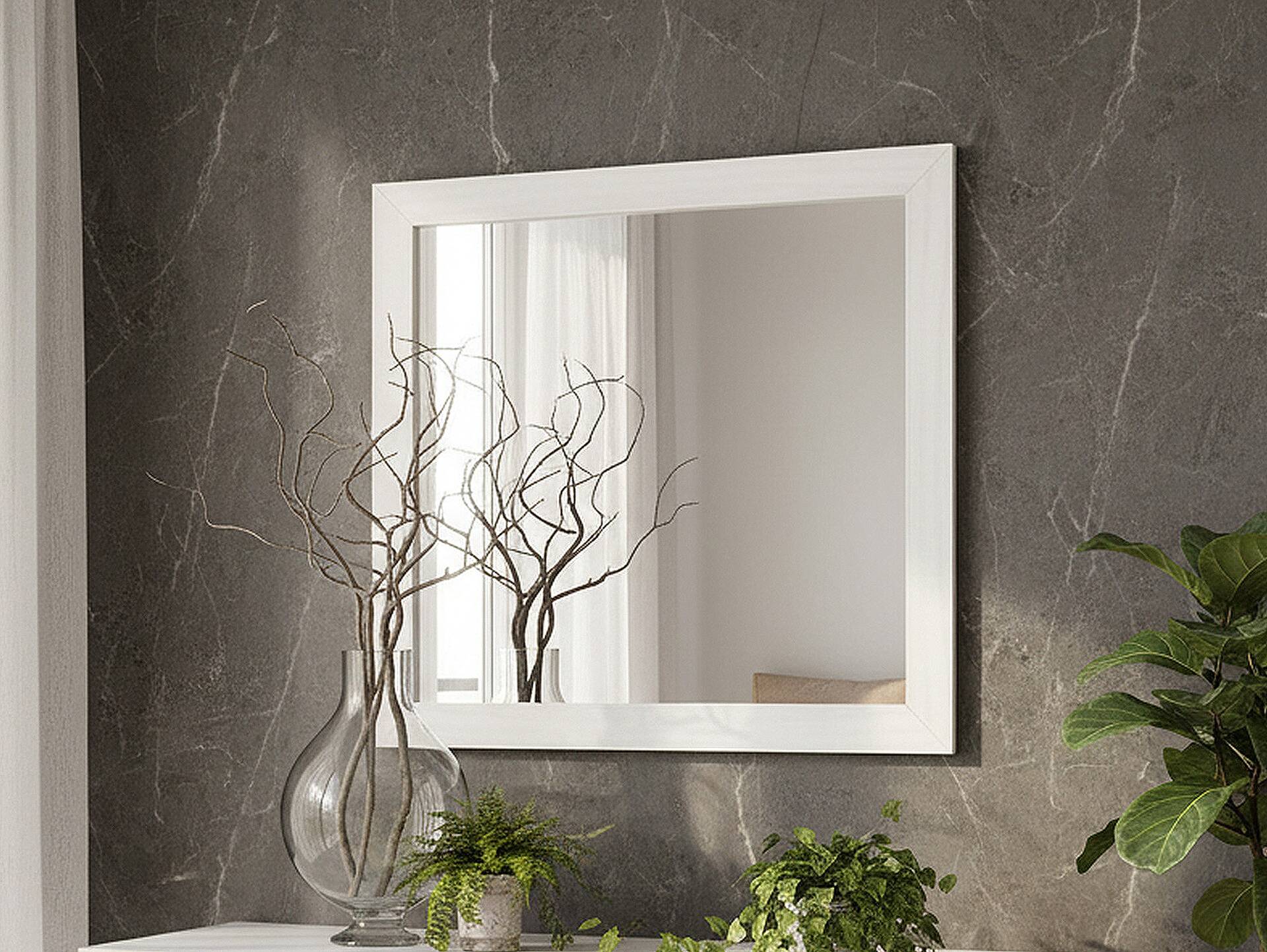 TRICO Spiegel, Material Massivholz, weiss, 78x78 cm 