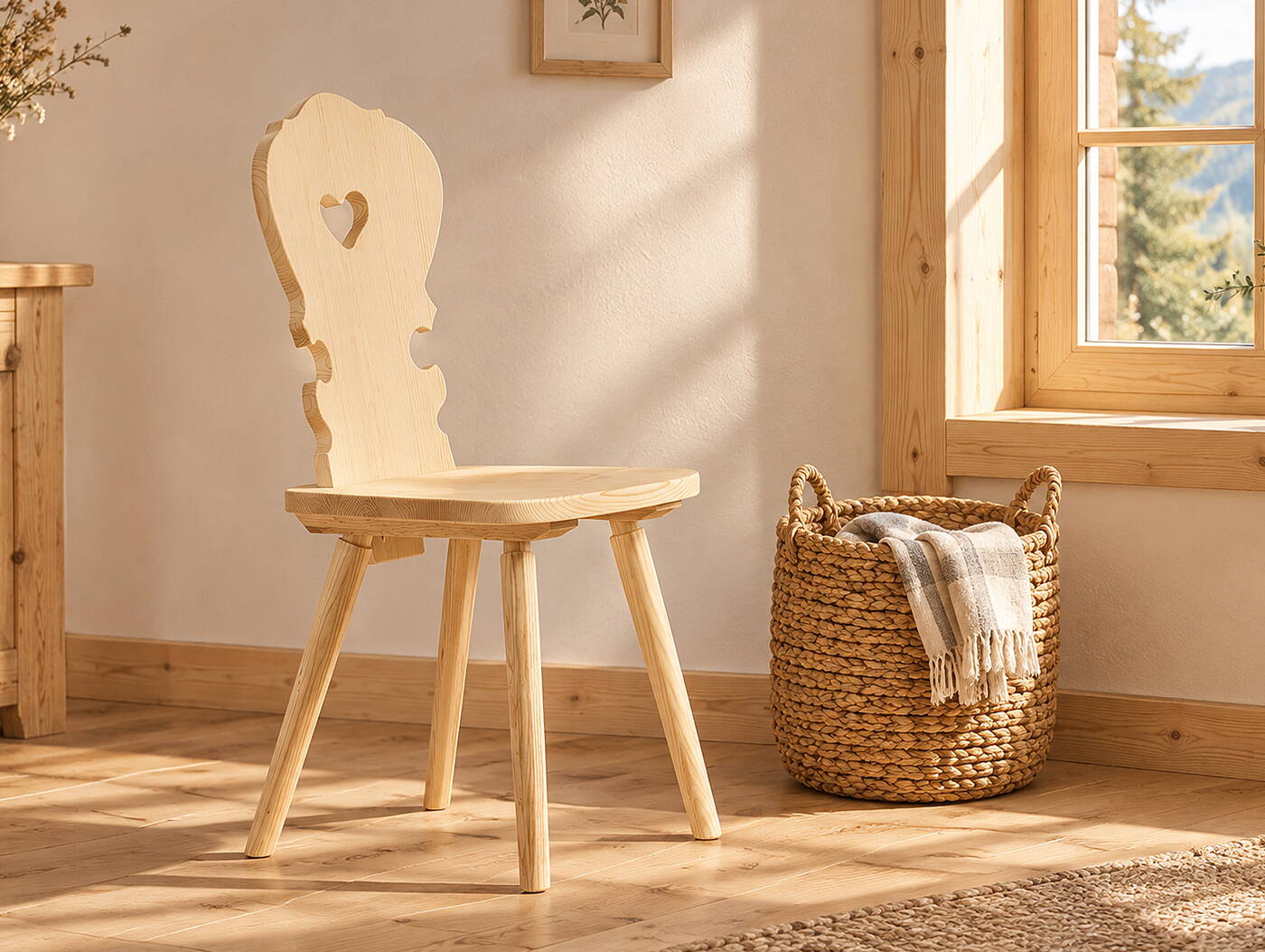 VALERIO Stuhl, Material Massivholz, Fichte lackiert Fichte natur