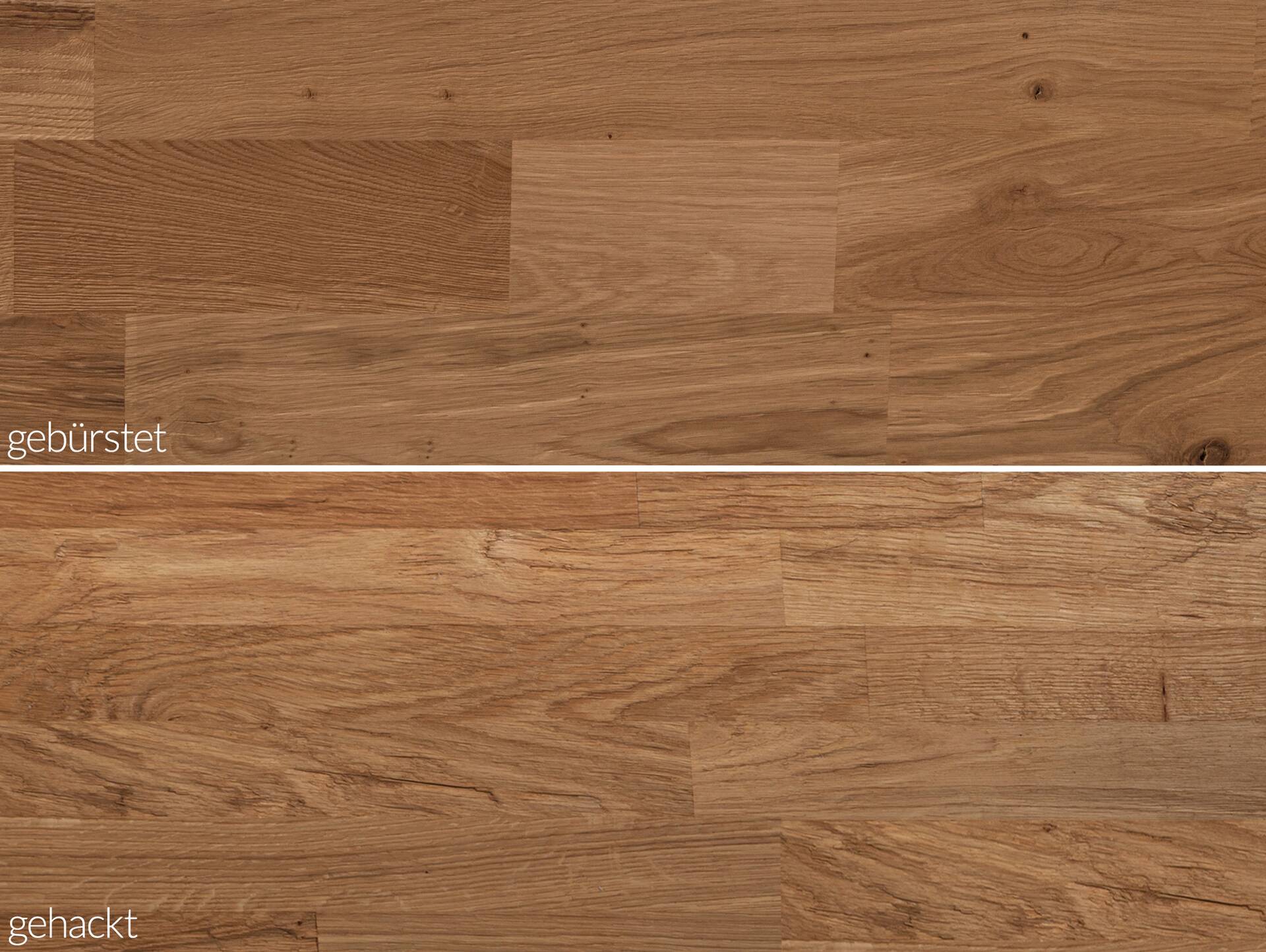 CORDINO Wangenbett aus Eiche mit Polsterkopfteil, Material Massivholz 120 x 200 cm | Eiche unbehandelt | Kunstleder Braun ohne Steppung | gebürstet