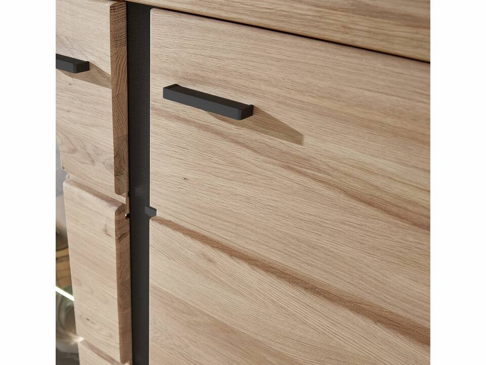 SAN MARINO Wohnwand II, Material Teilmassiv, Altesche gebürstet / Artisan eichefarbig 
