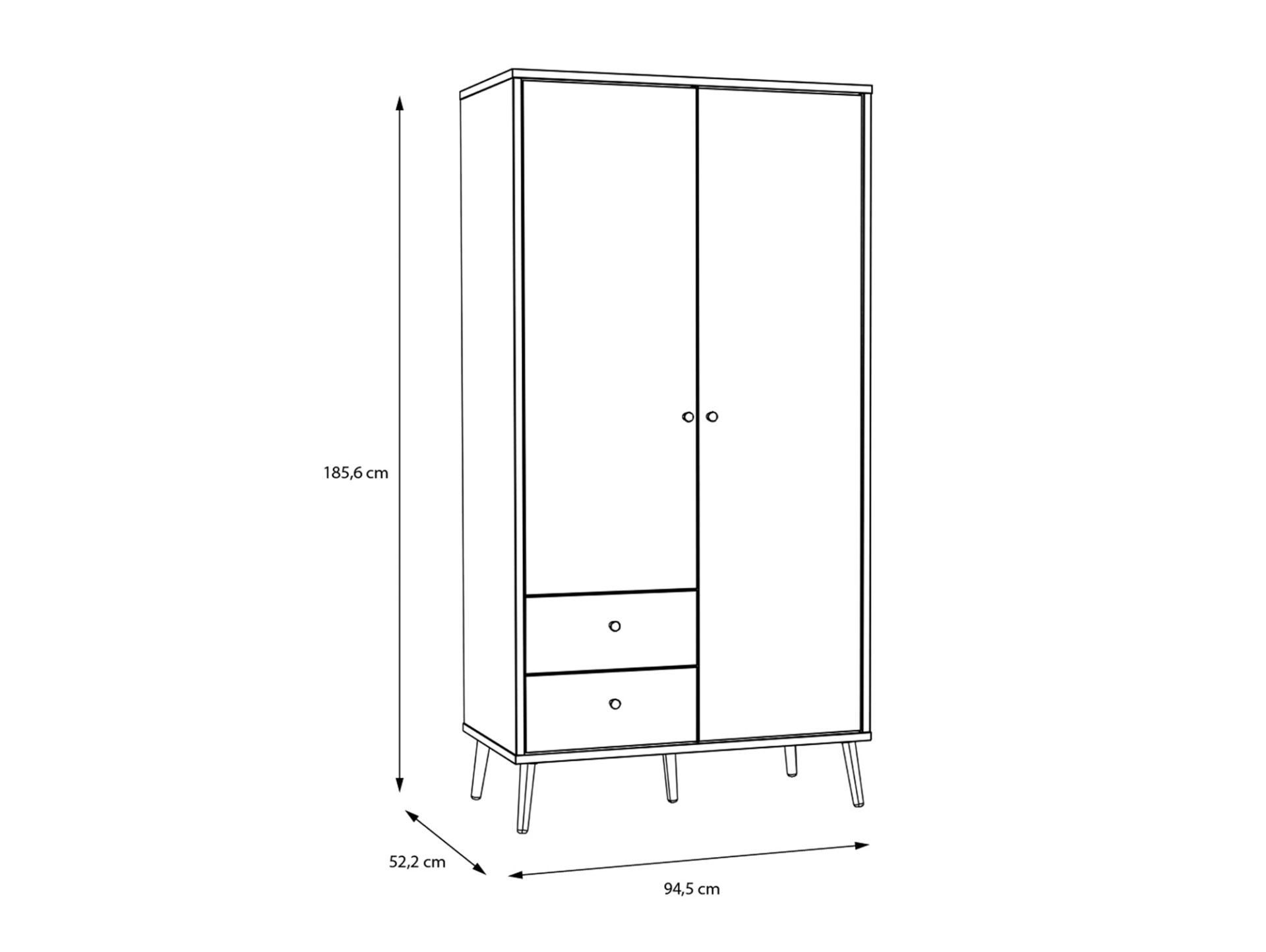 WILMONA Kleiderschrank, Material Spanplatte, Mauvella Eiche Nachbildung/salbeifarbig 