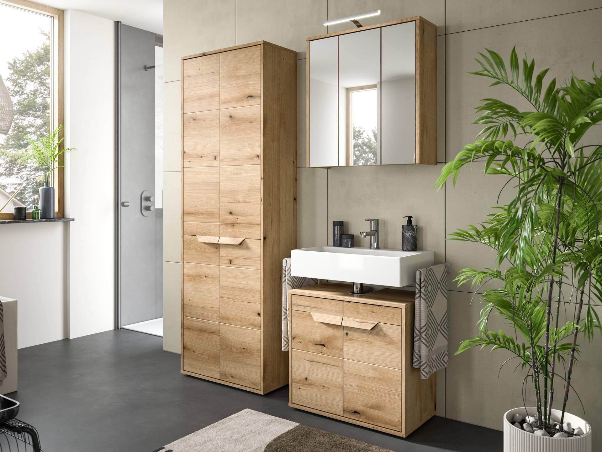 ZANTO Spiegelschrank, Material Dekorspanplatte, Evoke Oak Nachbildung 