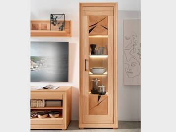PASSERO Vitrine I, Material Massivholz, Kernbuche geölt 