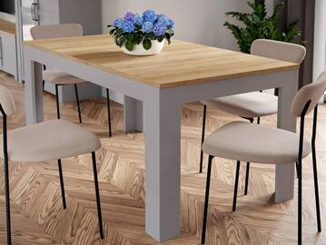 BRISCO Esstisch 160/206x90 cm, Material Spanplatte, eichefarbig/grau