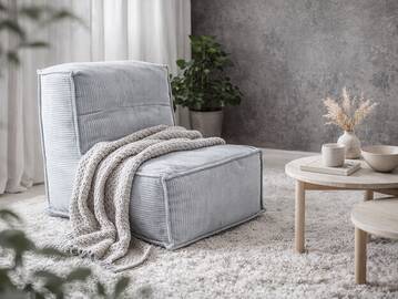COZY Sitzsack, Material Cord Grau