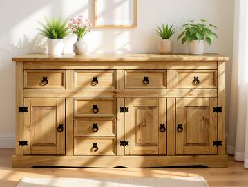 CORTON Sideboard II, Material Massivholz, Kiefer gewachst