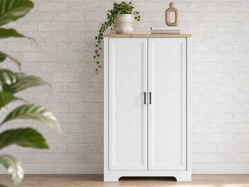 JADY Bürokommode mit 2 Türen, Material MDF/Dekorspanplatte piniefarbig hell/eichefarbig