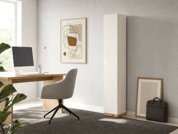 OSLO Büroschrank I, Material Dekorspanplatte, Türanschlag links/rechts Cashmere/Artisan Eichefarbig