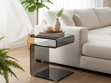 SUSY Beistelltisch, Material Glas, schwarz 