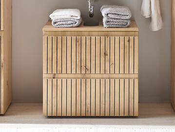 ASKINO Waschbeckenunterschrank II, Material Dekorspanplatte, Artisan Eiche Nachbildung 