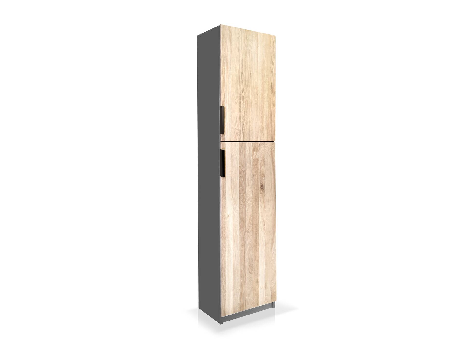OFFICE OAK Komplettbüro II, Material teilmassiv, Eiche/graphitfarbig 