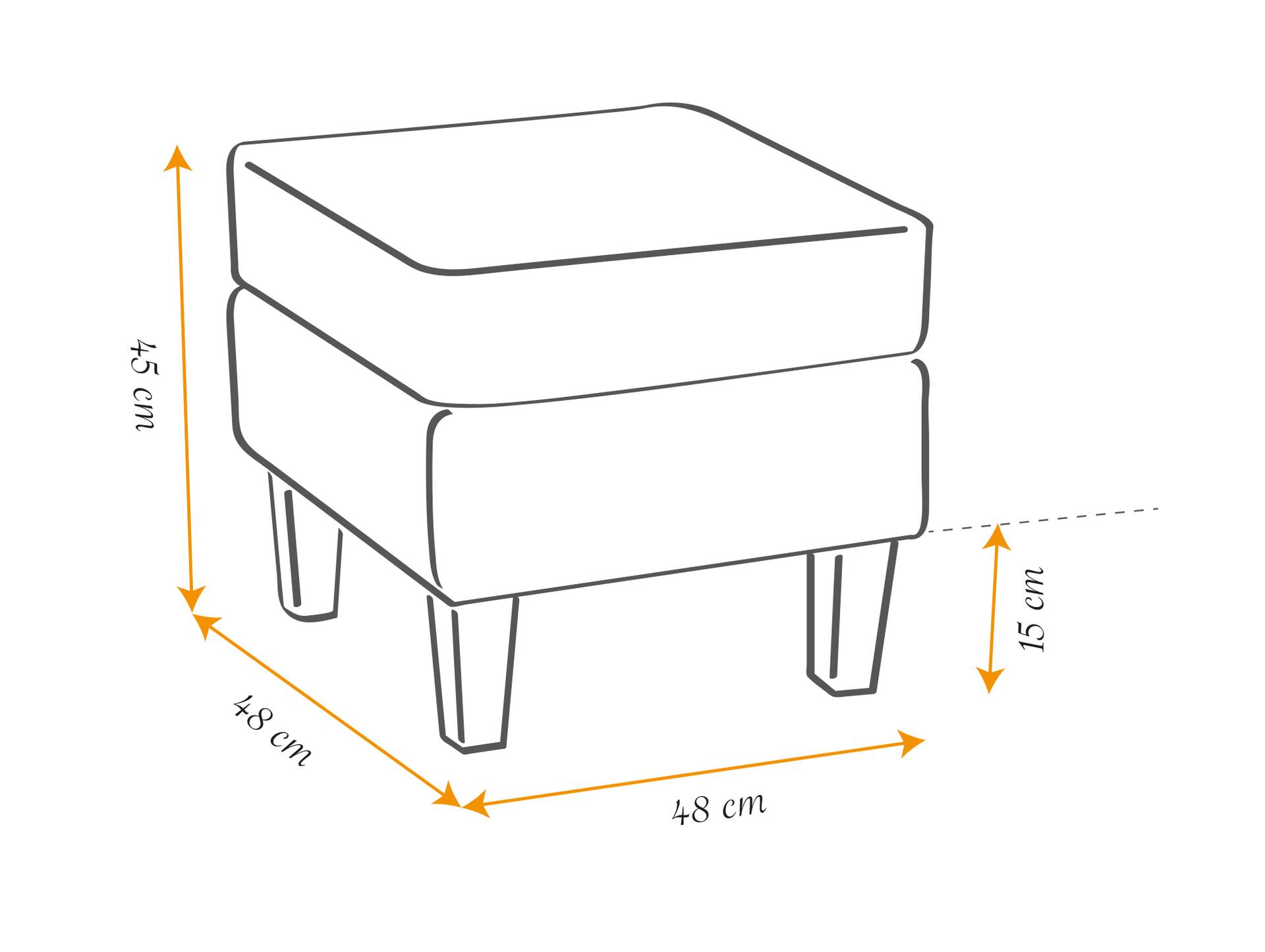 Willy Ohrensessel + Hocker, Material Stoff Dunkelgrau