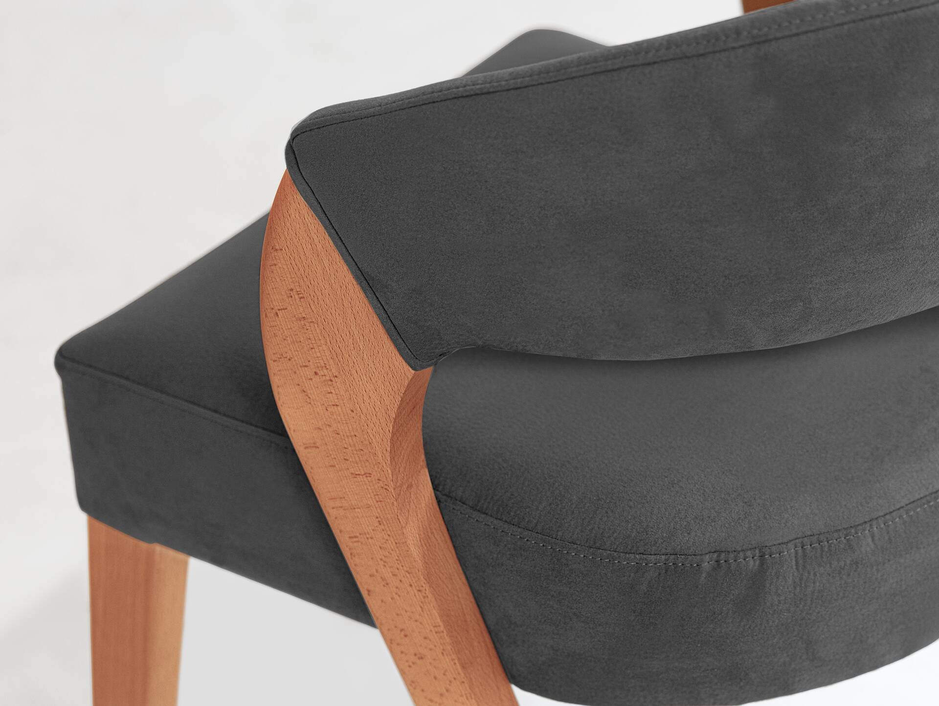 ALONA Polsterstuhl, Material Massivholz/Bezug Kunstleder Buche | grau
