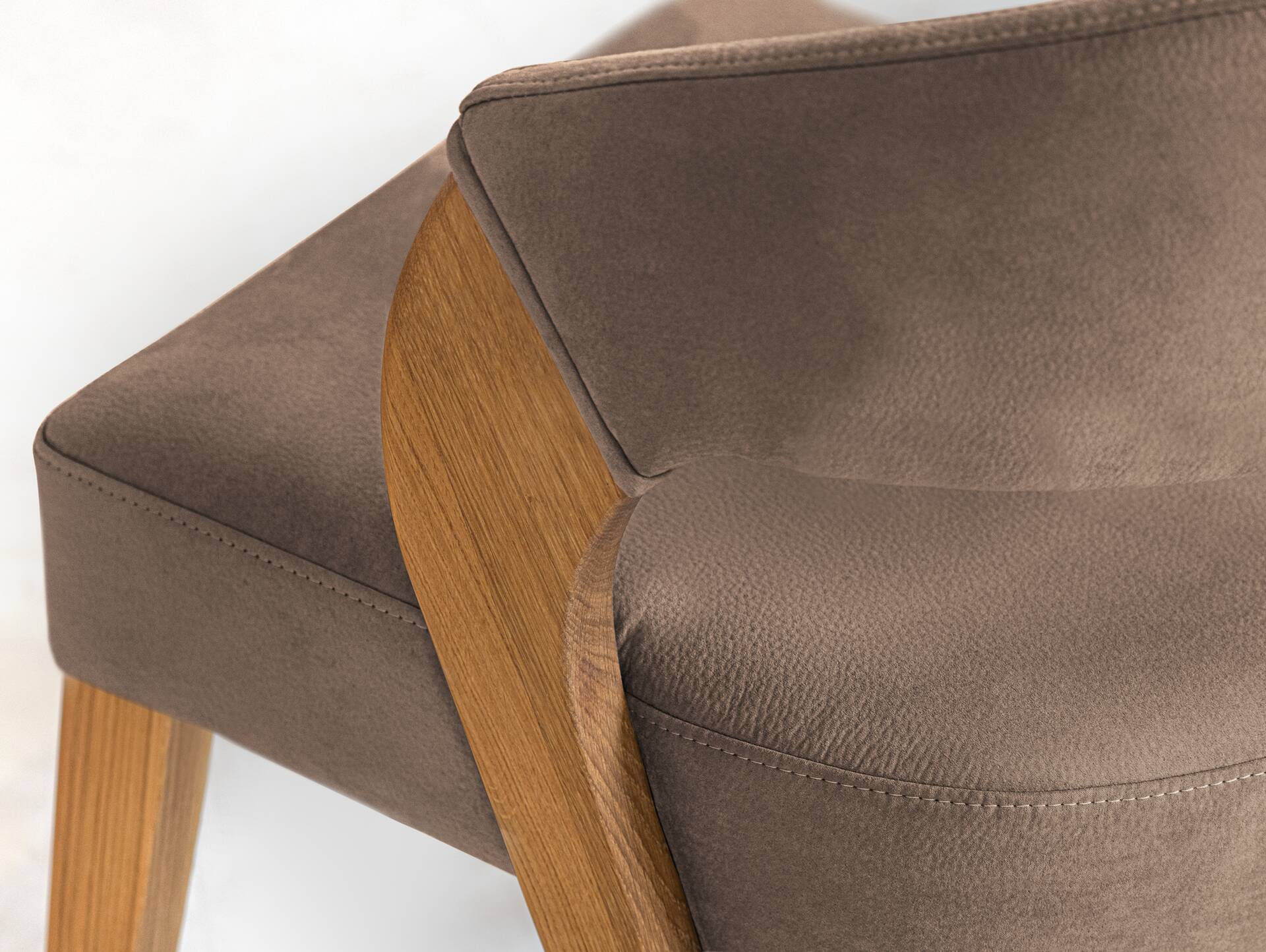 ALONA Polsterstuhl, Material Massivholz/Bezug Kunstleder Eiche | nougat