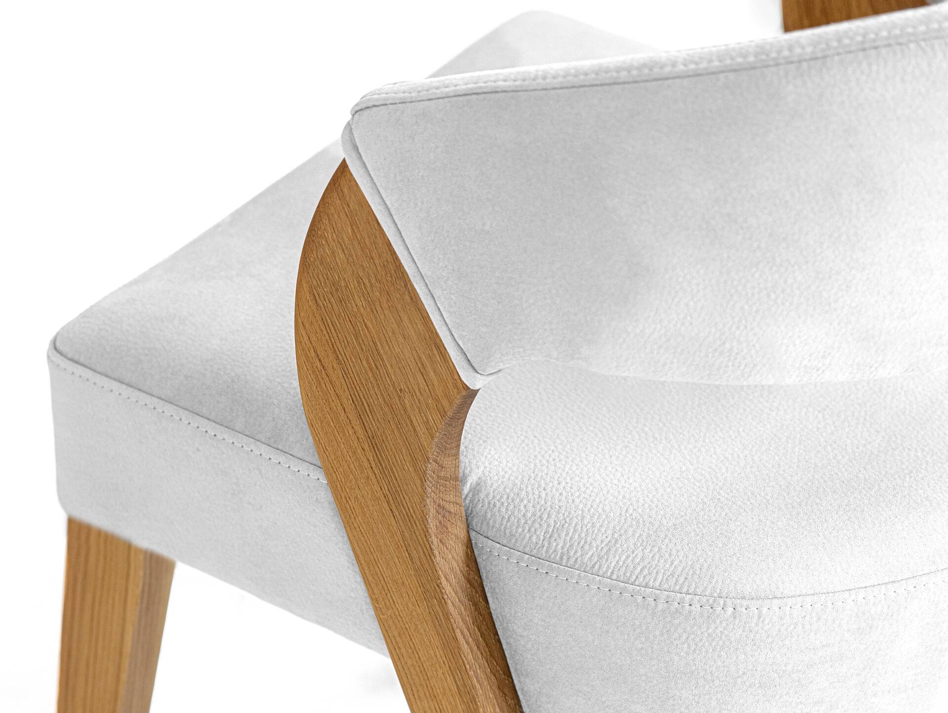 ALONA Polsterstuhl, Material Massivholz/Bezug Kunstleder Eiche | silvercreme