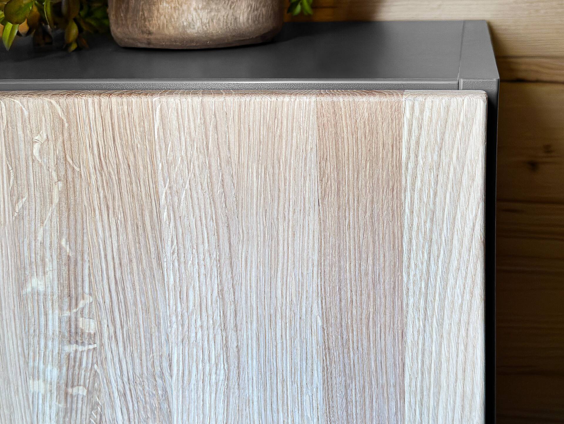 OFFICE OAK Aktenschrank II, Material teilmassiv, Eiche/graphitfarbig Türanschlag rechts