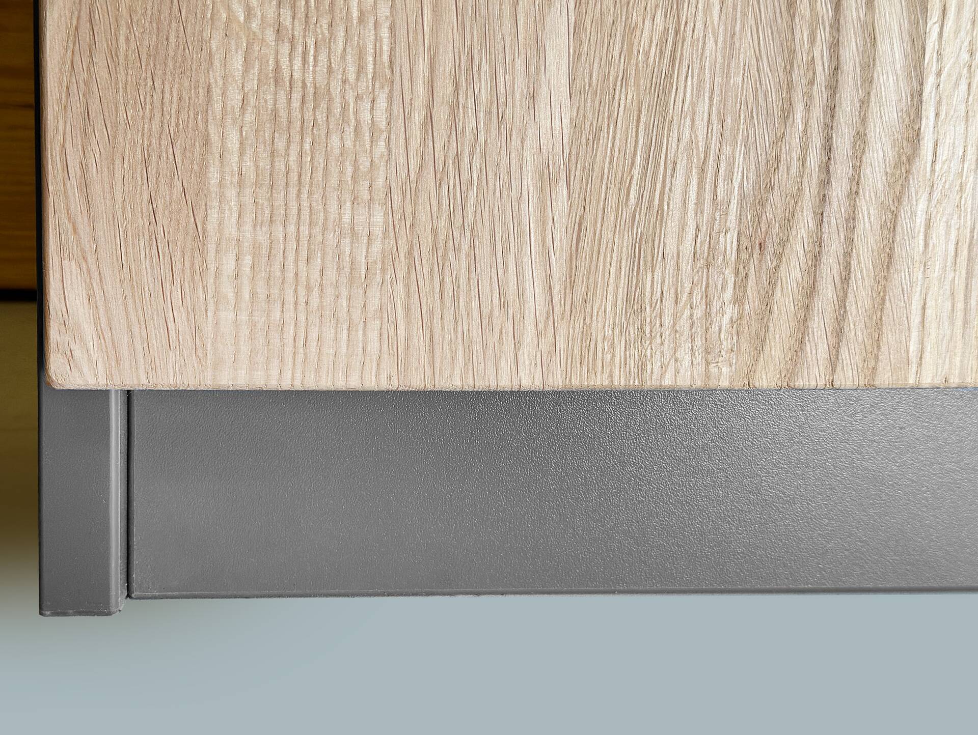 OFFICE OAK Aktenschrank V, Material teilmassiv, Eiche/graphitfarbig 