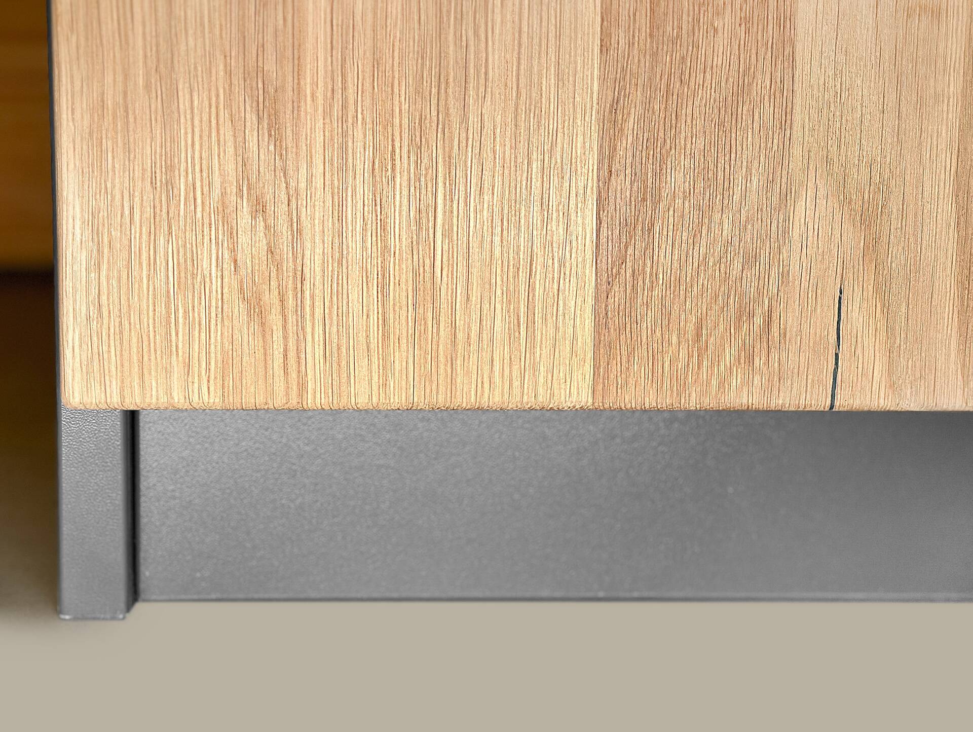 OFFICE OAK Aktenschrank VI, Material teilmassiv, Eiche/graphitfarbig 