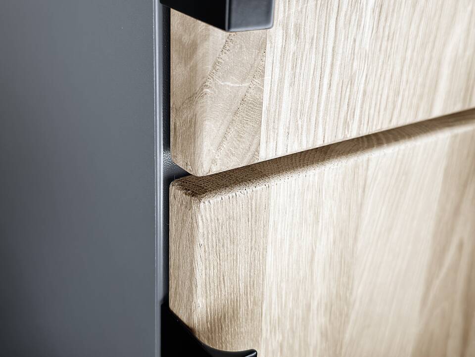 OFFICE OAK Aktenschrank IV, Material teilmassiv, Eiche/graphitfarbig Türanschlag rechts 