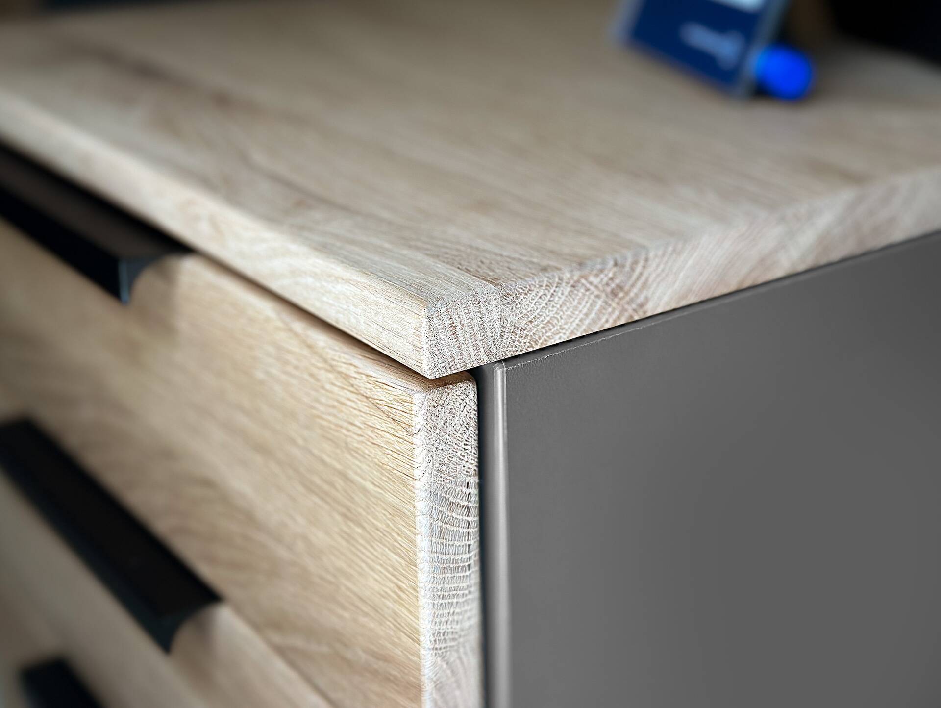 OFFICE OAK Rollcontainer, Material teilmassiv, Eiche/graphitfarbig 