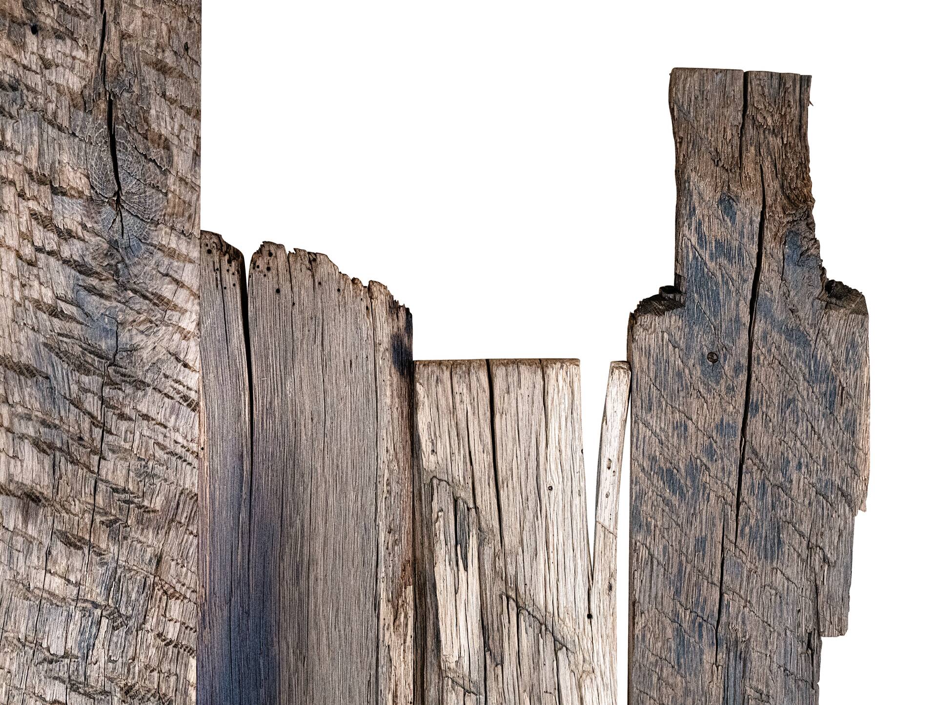 1 Paket Eiche-Altholz Bretter ungekappt, Material Massivholz 150-200 cm