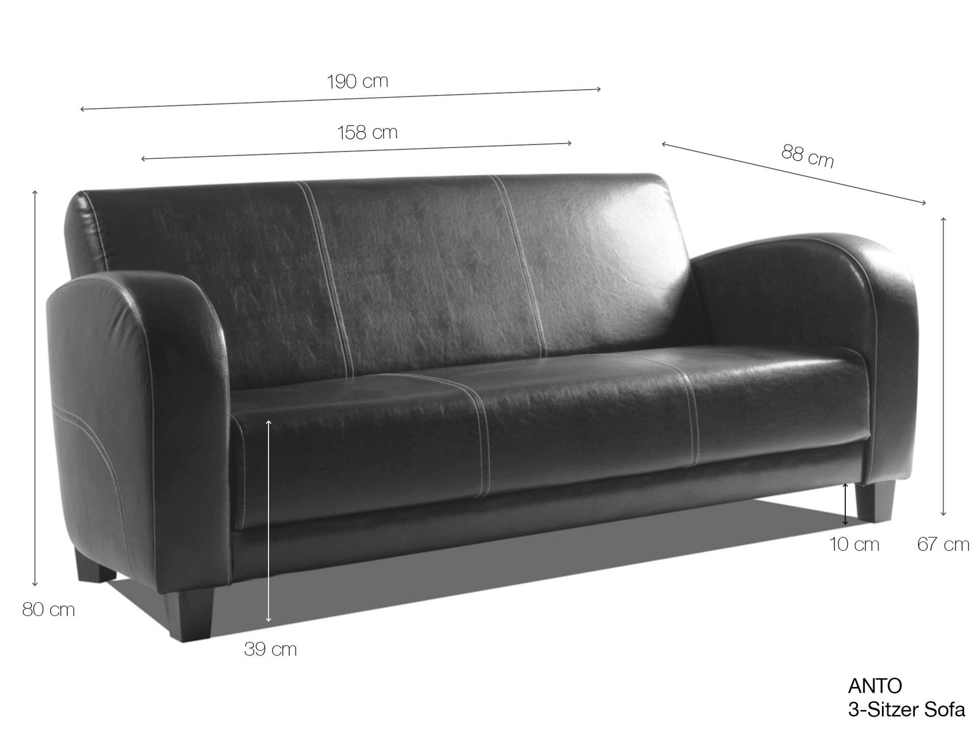 ANTO Sofa 3-Sitzer Gobi braun 