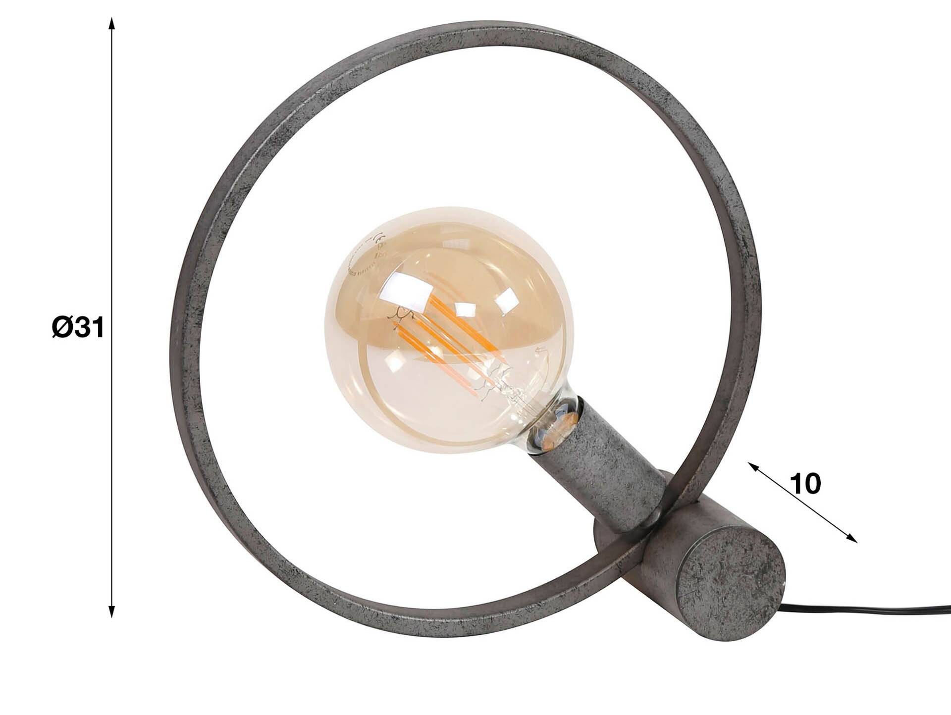 ESTONIA Tischlampe, 1-flammig, Metall mit Altsilber-Finish 