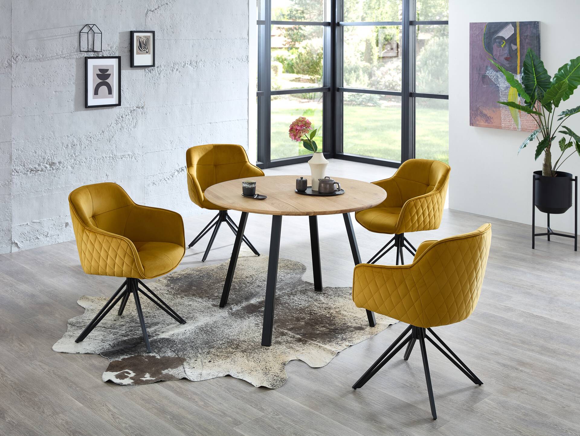 NILSON Esstisch, Material Massivholz, Eiche massiv 