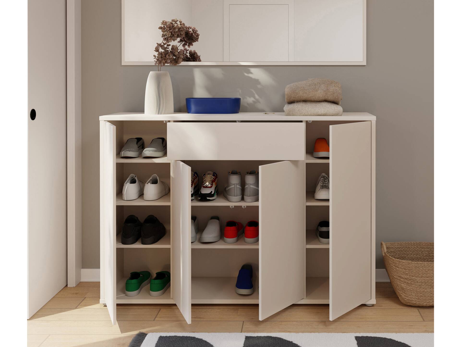 ADIAGO II Schuhschrank III, Material Spanplatte, sand 