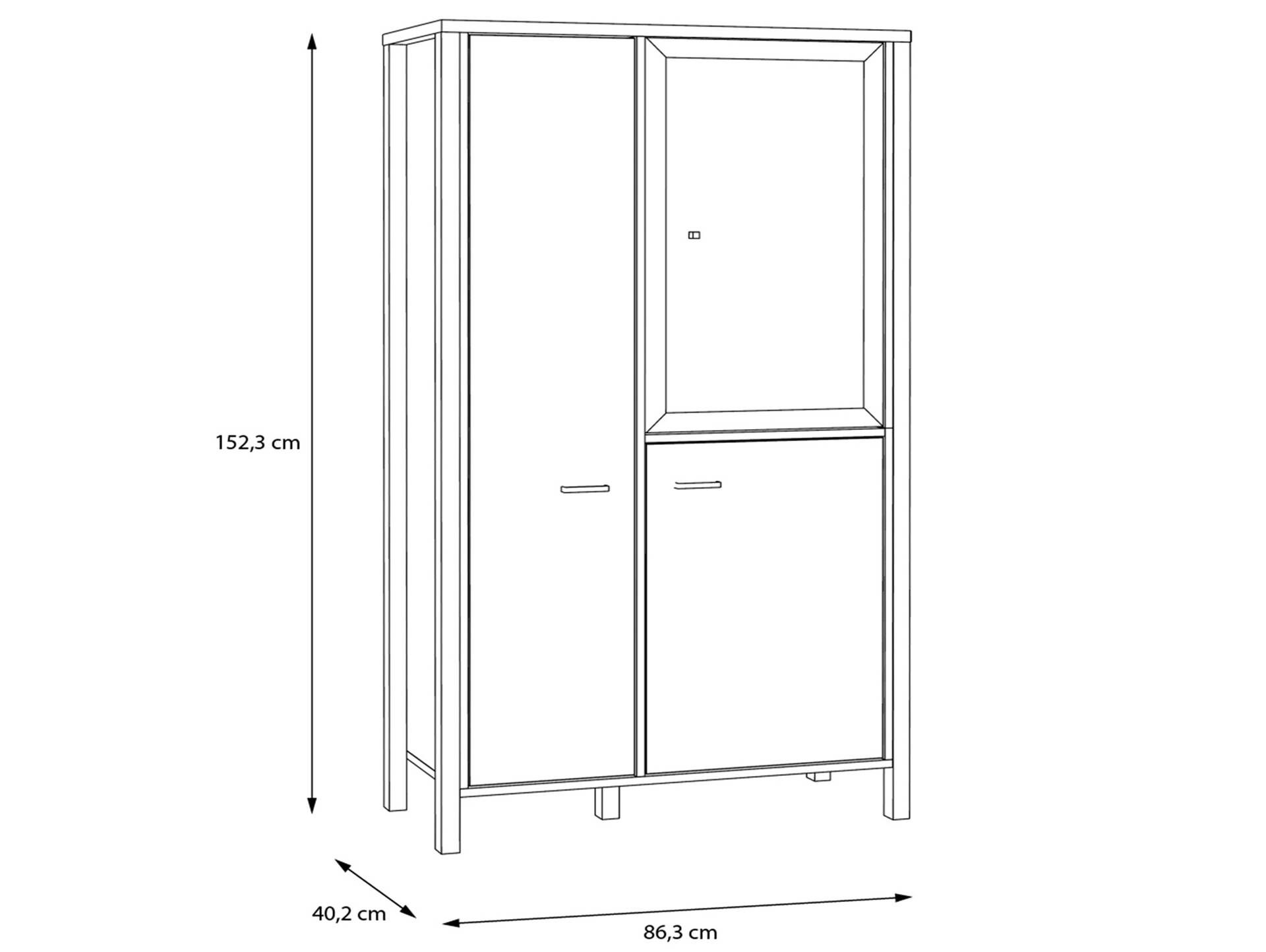 HAVANO Highboard II, Material Dekorspanplatte, Riviera Eichefarbig/schwarz 