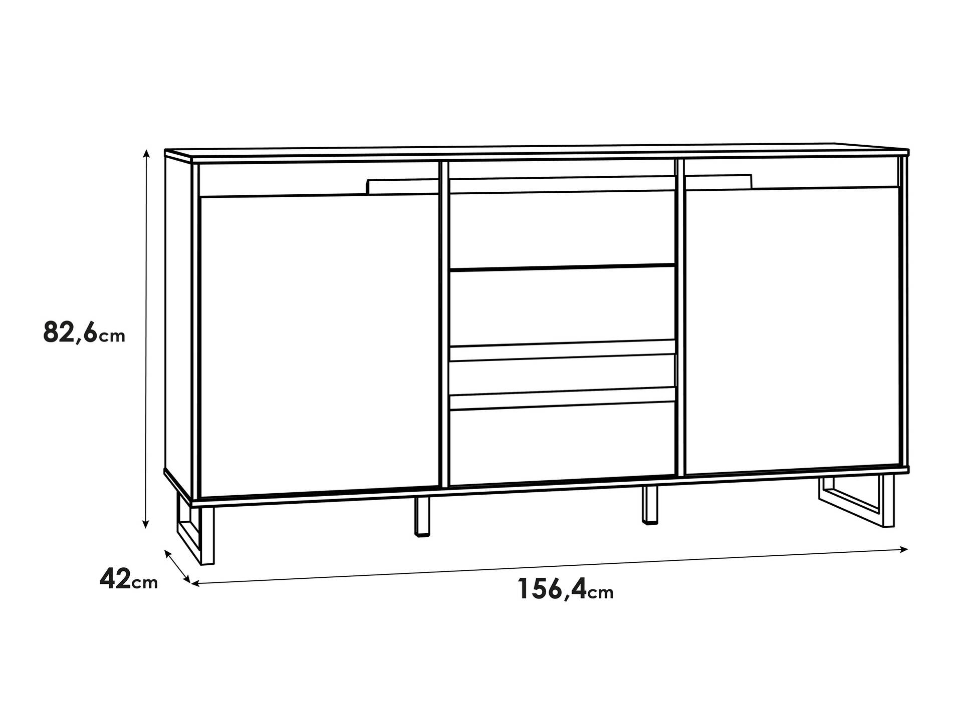 SOTICO Kommode I, Material Dekorspanplatte, eichefarbig 