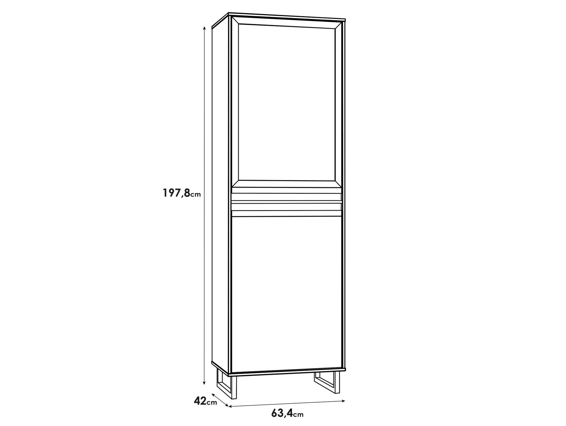 SOTICO Vitrine II, Material Dekorspanplatte, eichefarbig 