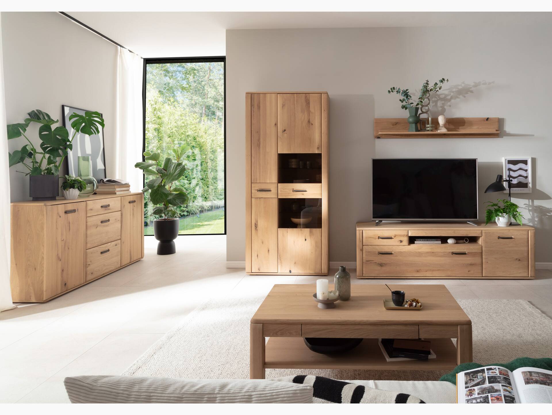 ASKARO Sideboard, Material Teilmassiv,  Balkeneiche geölt 