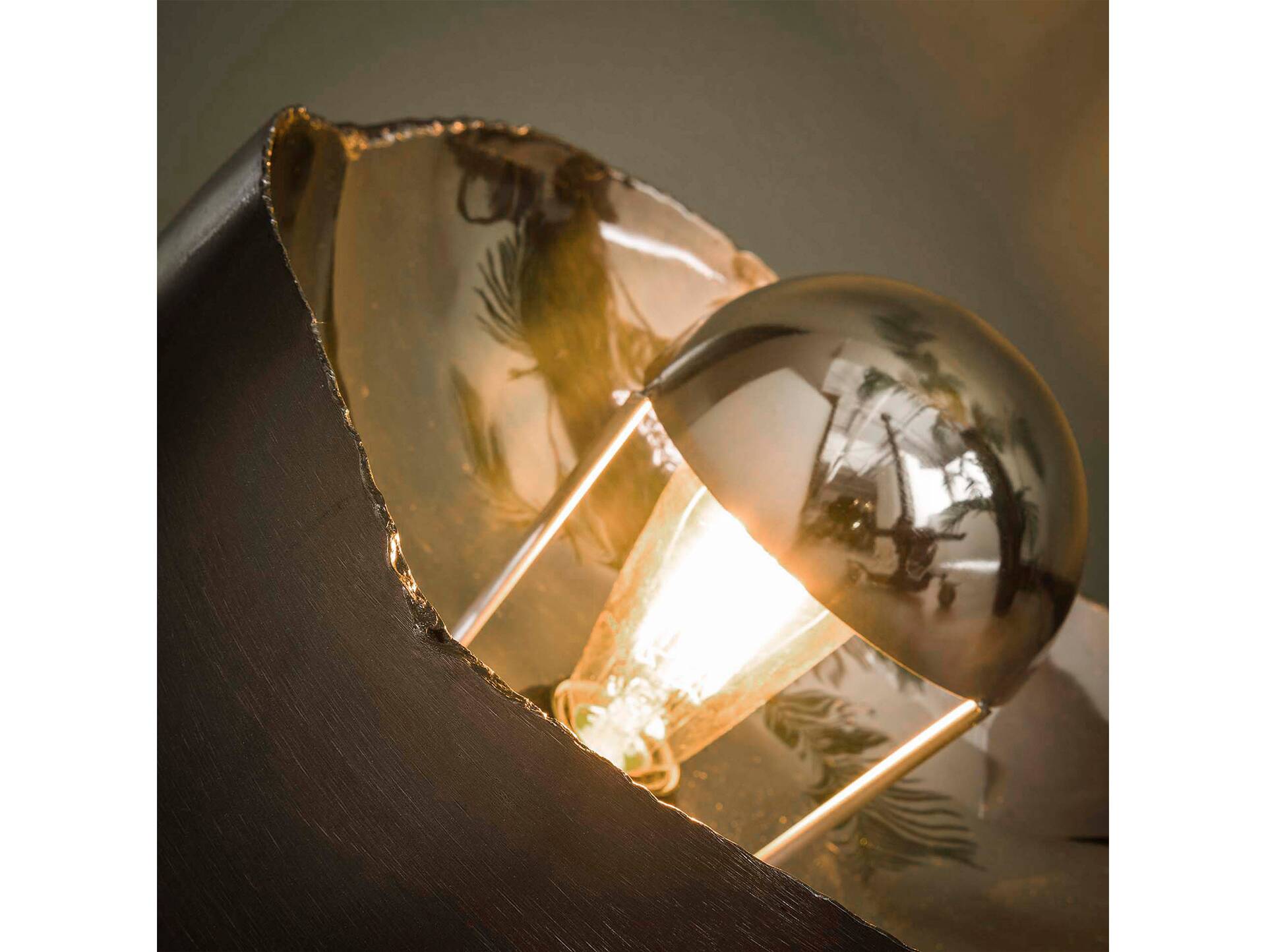 ALBORA Tischlampe, Material Metall, Grau 36 cm