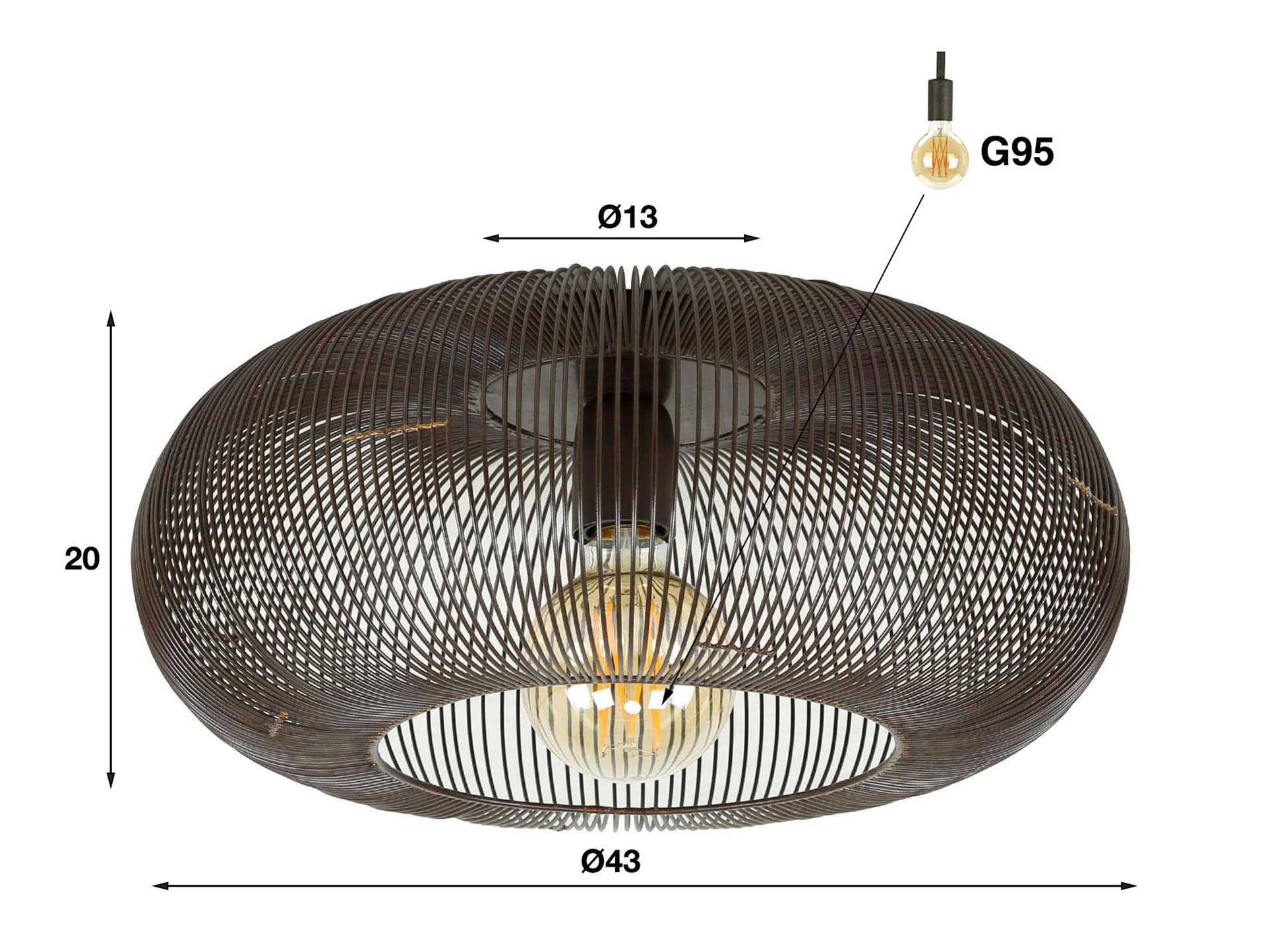 BOYTANO Deckenlampe, 1-flammig, Material Metall, schwarz 
