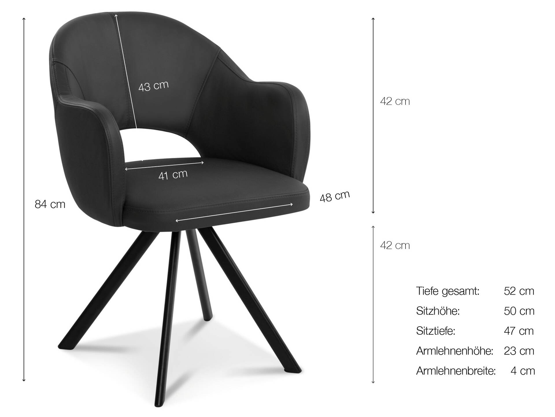 DOLORA 2er SET Schalenstühle, Gestell Eisen schwarz ohne Drehfunktion | Stoff | braun