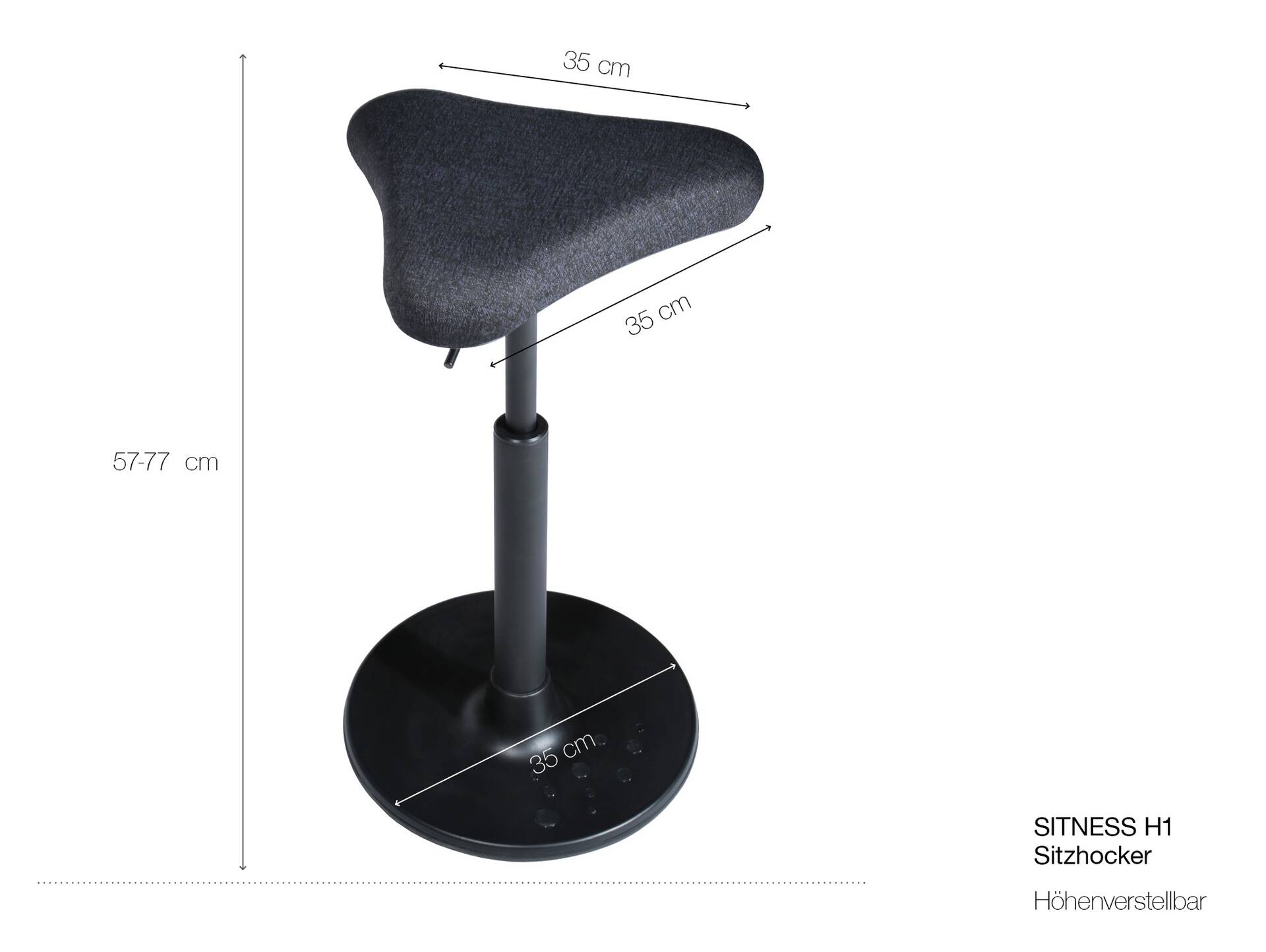 SITNESS H1 Sitzhocker / Stehhilfe, Material Stoff/Kunststoff 
