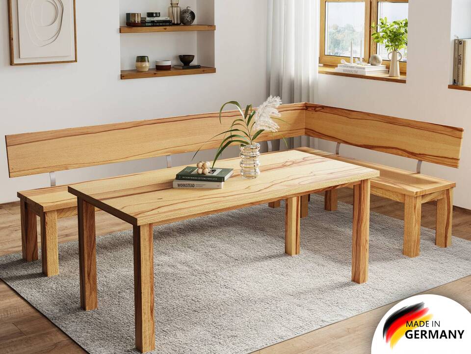 TOSCANA Maßeckbank / Eckbank / Massivholzeckbank, Material Massivholz 