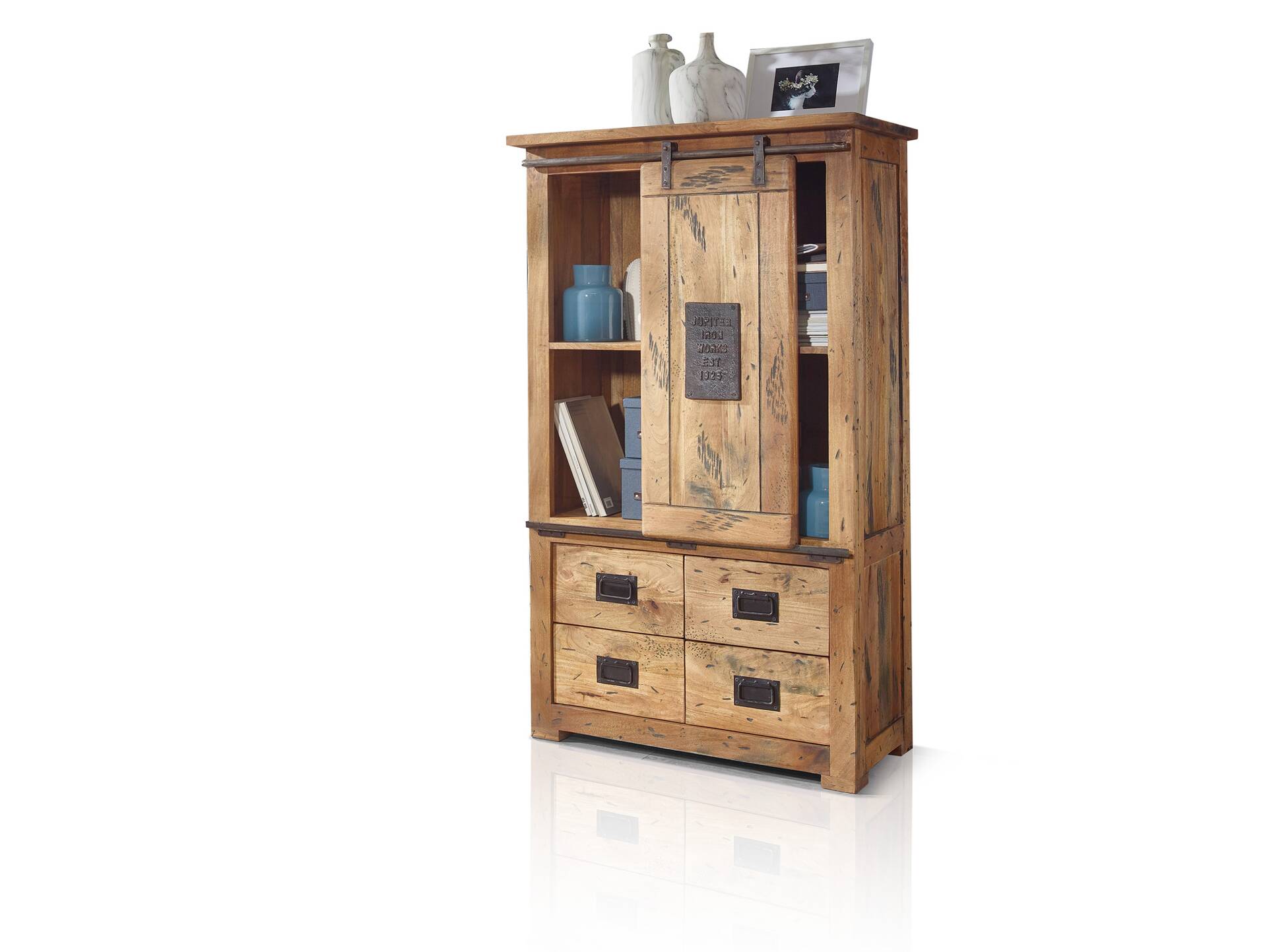 BRISTOL Highboard I, Material Massivholz, Mango rustikal 