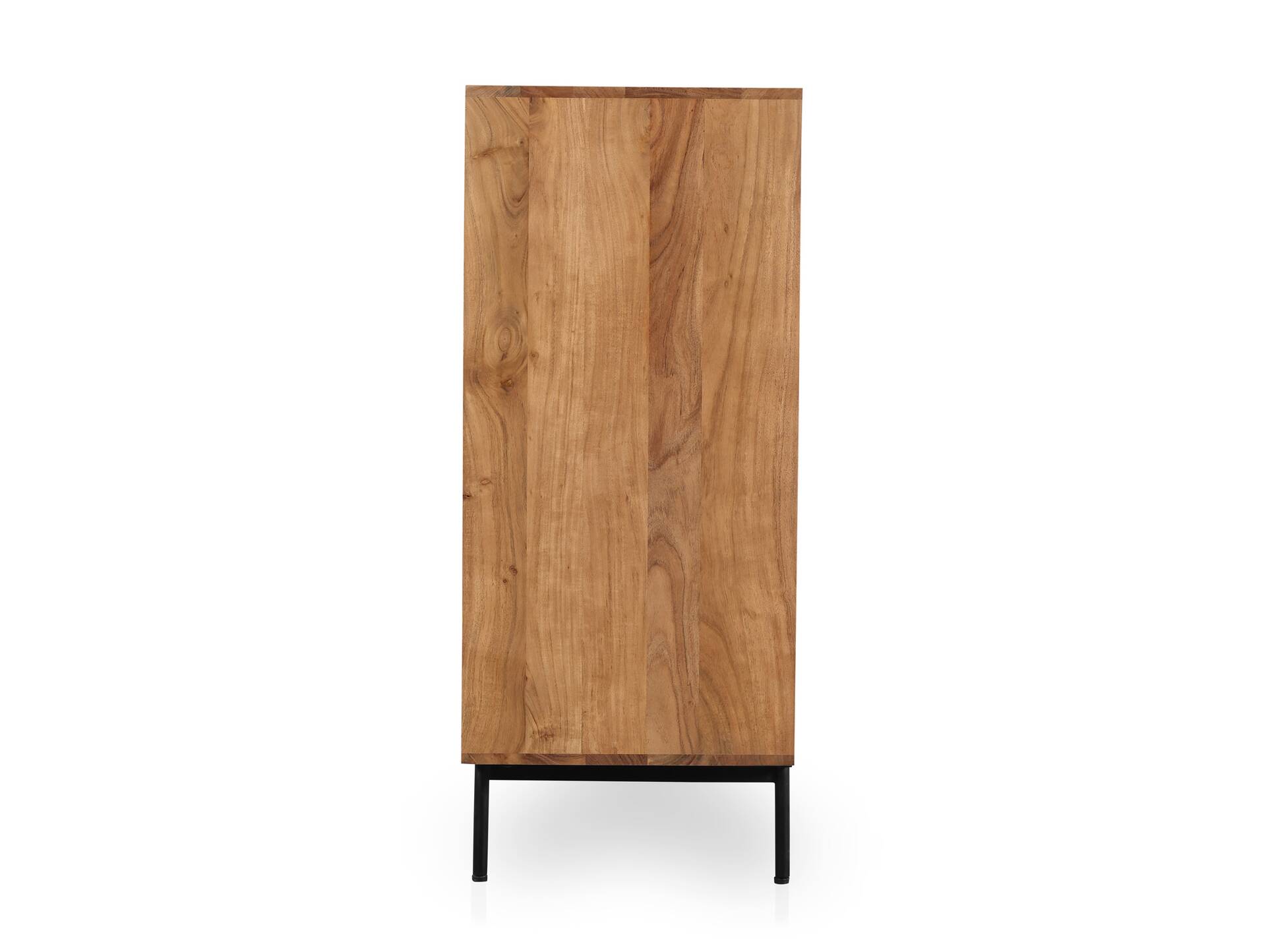 CATANDO Kommode, Material Massivholz, Akazie honigfarben/Abs. schwarz 