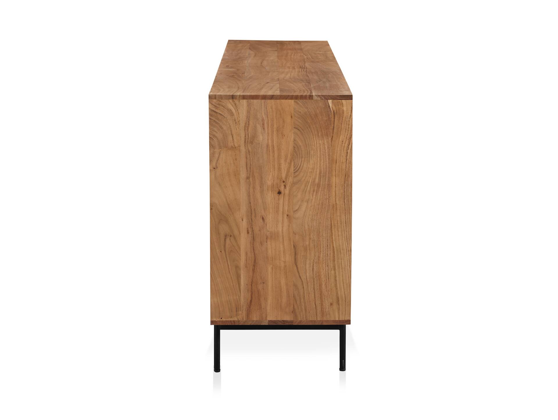 CATANDO Sideboard, Material Massivholz, Akazie honigfarben/Abs. schwarz 