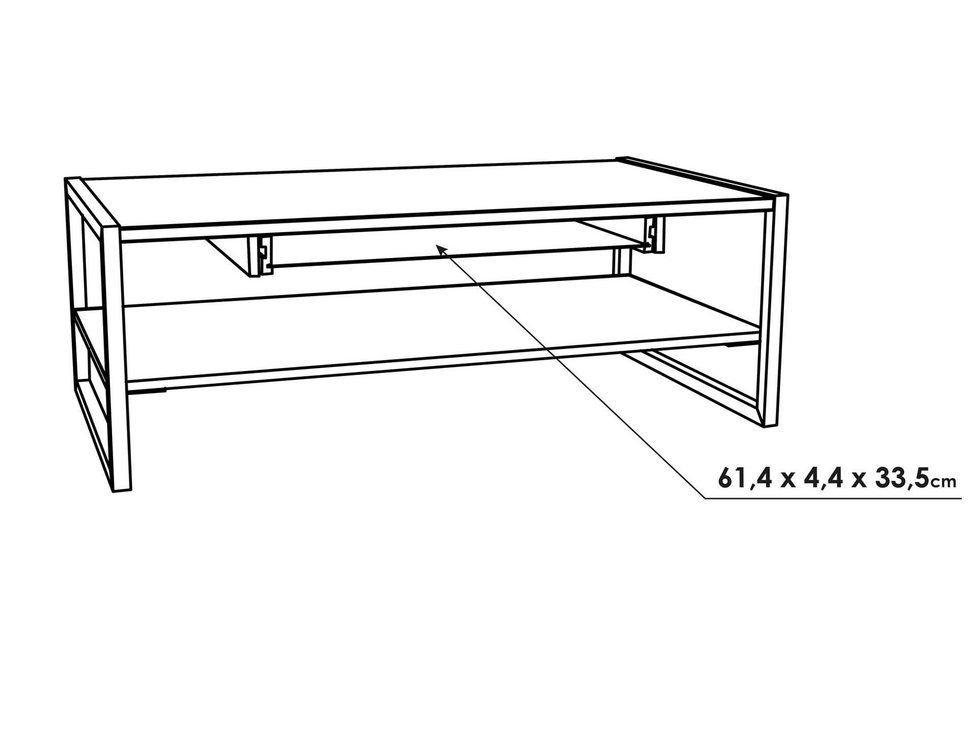 SOTICO Couchtisch, Material Dekorspanplatte, eichefarbig 