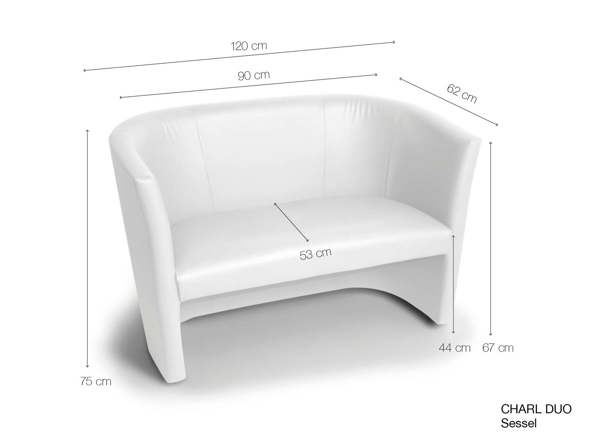 CHARLY DUO Cocktailsessel / Sessel, Material Kunstleder blau