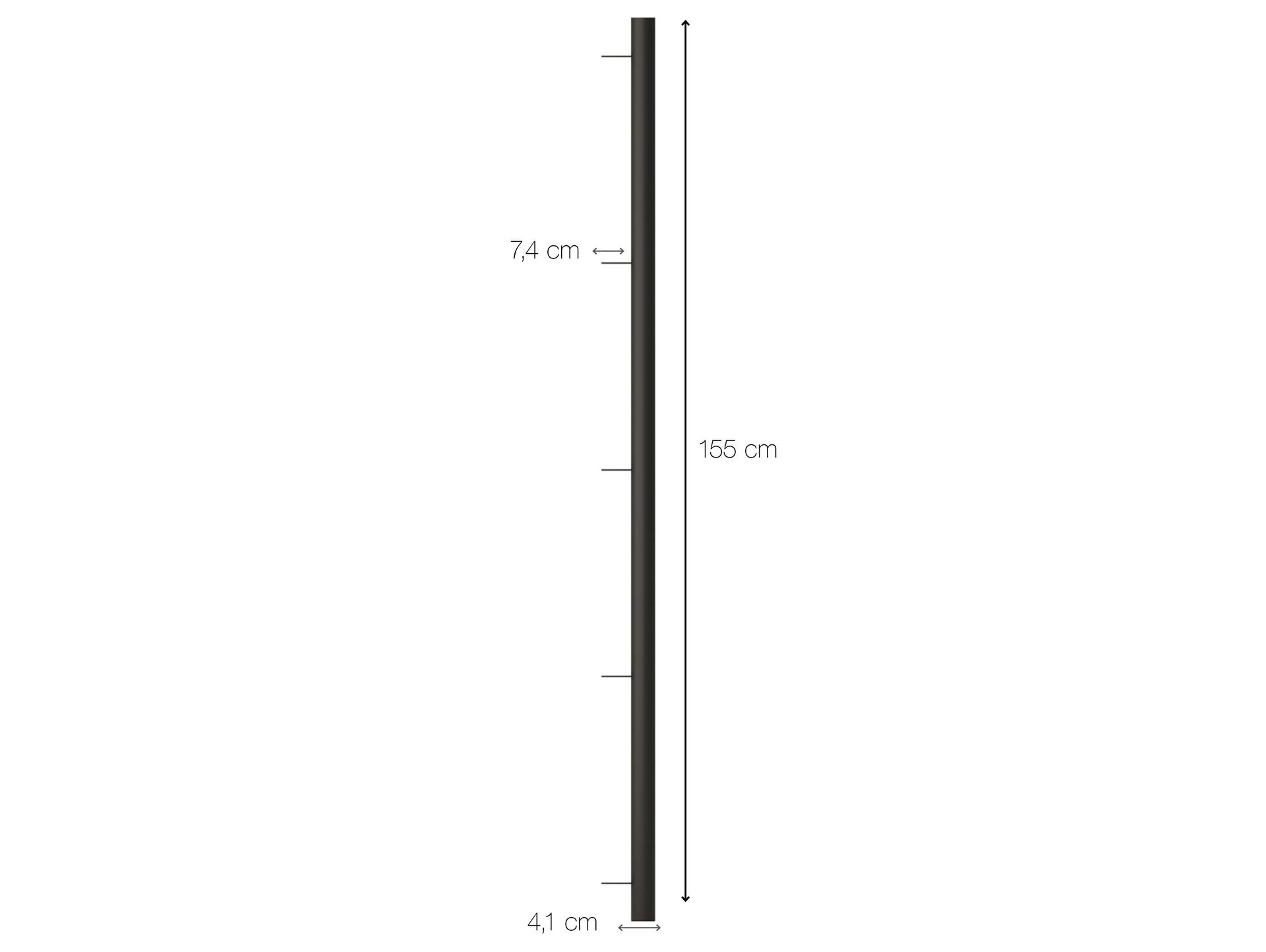 LIVERPOOL Eckteil, Material Metall schwarz matt, verschiedene Größen erhältlich 154 cm - für 5 Böden